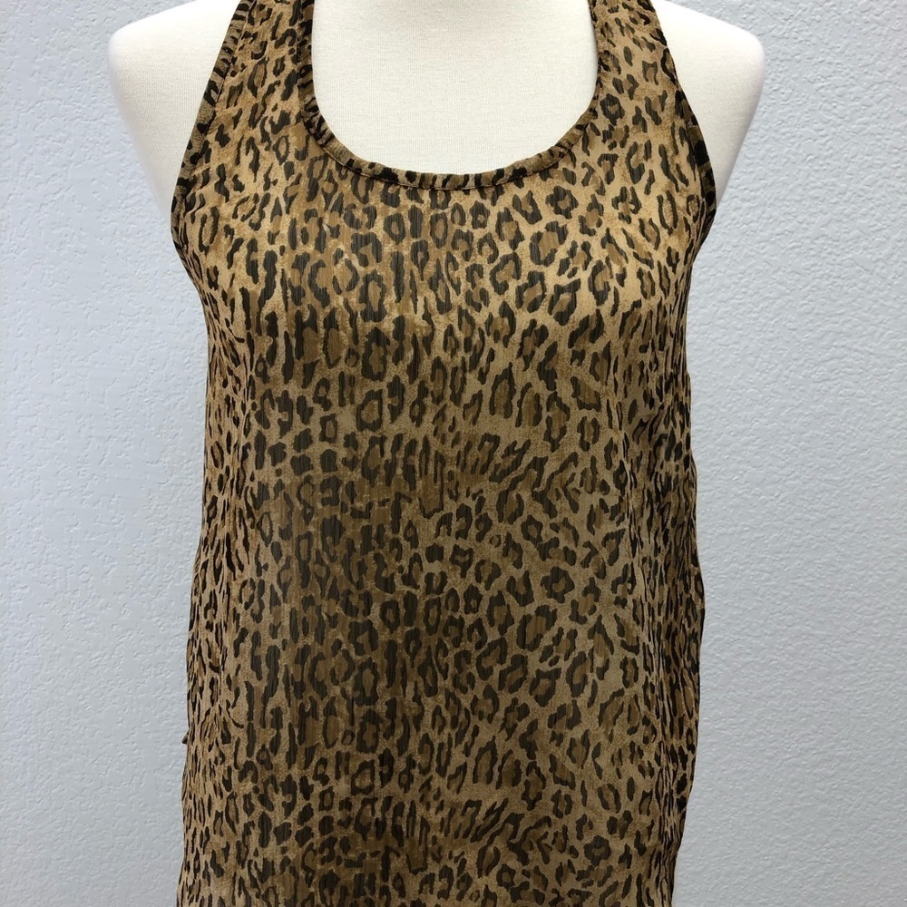 Blue Plate Animal print sheer tank top medium